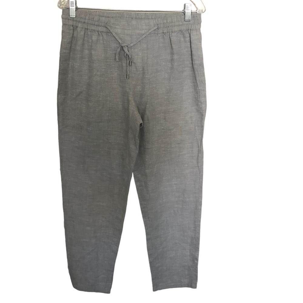 Eileen Fisher Hemp & Organic cotton Chambray Pants - Picture 3 of 8
